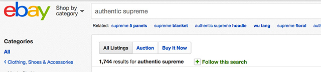 Supreme eBay